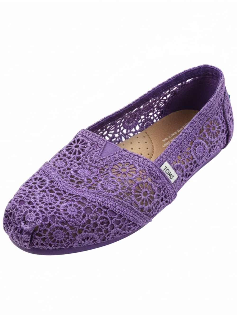 TOMS Alpargata Purple Crochet Classic Slip-On Shoes